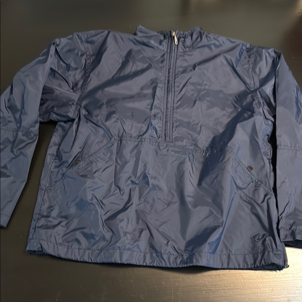 Nike Navy Blue Lined Windbreaker Jacket Kids Large 12-14 Half Zip‎ Pullover